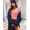 image:imageZeagoo Womens Sweaters Fall Trendy Casual Long Sleeve Shirt Lightweight V Neck Off Shoulder Crochet Pullover Top OutfitBpink