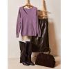 image:imageZeagoo Womens Sweaters Fall Trendy Casual Long Sleeve Shirt Lightweight V Neck Off Shoulder Crochet Pullover Top OutfitBpurple
