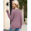 image:imageZeagoo Womens Sweaters Fall Trendy Casual Long Sleeve Shirt Lightweight V Neck Off Shoulder Crochet Pullover Top OutfitBpurple
