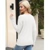 image:imageZeagoo Womens Sweaters Fall Trendy Casual Long Sleeve Shirt Lightweight V Neck Off Shoulder Crochet Pullover Top OutfitBwhite
