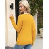 image:imageZeagoo Womens Sweaters Fall Trendy Casual Long Sleeve Shirt Lightweight V Neck Off Shoulder Crochet Pullover Top OutfitByellow