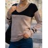 image:imageZeagoo Womens Sweaters Fall Trendy Casual Long Sleeve Shirt Lightweight V Neck Off Shoulder Crochet Pullover Top OutfitEblack Apricot