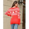 image:imageZeagoo Womens Sweaters Fall Trendy Casual Long Sleeve Shirt Lightweight V Neck Off Shoulder Crochet Pullover Top OutfitFchristmas