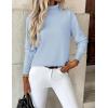 image:imageZeagoo Womens Turtleneck Sweater Long Sleeve Spilt Hem Casual Knit Pullover Chunky Fall Winter Jumper Top 2026Blue