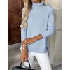 image:imageZeagoo Womens Turtleneck Sweater Long Sleeve Spilt Hem Casual Knit Pullover Chunky Fall Winter Jumper Top 2026Blue