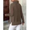 image:imageZeagoo Womens Turtleneck Sweater Long Sleeve Spilt Hem Casual Knit Pullover Chunky Fall Winter Jumper Top 2026Brown