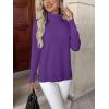 image:imageZeagoo Womens Turtleneck Sweater Long Sleeve Spilt Hem Casual Knit Pullover Chunky Fall Winter Jumper Top 2026Dark Purple