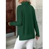 image:imageZeagoo Womens Turtleneck Sweater Long Sleeve Spilt Hem Casual Knit Pullover Chunky Fall Winter Jumper Top 2026Green