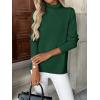image:imageZeagoo Womens Turtleneck Sweater Long Sleeve Spilt Hem Casual Knit Pullover Chunky Fall Winter Jumper Top 2026Green