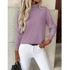 image:imageZeagoo Womens Turtleneck Sweater Long Sleeve Spilt Hem Casual Knit Pullover Chunky Fall Winter Jumper Top 2026Purple