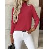 image:imageZeagoo Womens Turtleneck Sweater Long Sleeve Spilt Hem Casual Knit Pullover Chunky Fall Winter Jumper Top 2026Red
