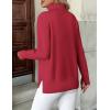 image:imageZeagoo Womens Turtleneck Sweater Long Sleeve Spilt Hem Casual Knit Pullover Chunky Fall Winter Jumper Top 2026Red