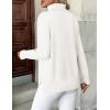 image:imageZeagoo Womens Turtleneck Sweater Long Sleeve Spilt Hem Casual Knit Pullover Chunky Fall Winter Jumper Top 2026White