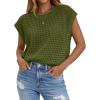 image:imageZeagoo Womens Spring Summer Crochet Tops Cap Sleeve Sweater Vest Hollow Out Pullover Shirts Beach Vacation ClothesArmy Green