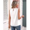 image:imageZeagoo Tank Top Woman Crew Neck Silk Satin Camisoles Pleated Sleeveless Blouses Professional Clothes for WomenWhite