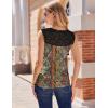 image:imageZeagoo Tank Top for Women Trendy Going Out Tops Sleeveless Shirts Ruched Business Casual Basic Tunic TopsFloral Mz721