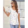 image:imageZeagoo Women Tunic Tops Dressy Casual Summer Short Sleeve Shirts Floral Loose Fit Pleated Boho Top SXXLAx25