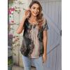 image:imageZeagoo Women Tunic Tops Dressy Casual Summer Short Sleeve Shirts Floral Loose Fit Pleated Boho Top SXXLCx278
