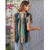 image:imageZeagoo Women Tunic Tops Dressy Casual Summer Short Sleeve Shirts Floral Loose Fit Pleated Boho Top SXXLCx289
