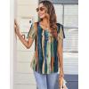 image:imageZeagoo Women Tunic Tops Dressy Casual Summer Short Sleeve Shirts Floral Loose Fit Pleated Boho Top SXXLCx289