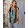 image:imageZeagoo Women Tunic Tops Dressy Casual Summer Short Sleeve Shirts Floral Loose Fit Pleated Boho Top SXXLCx289