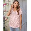 image:imageZeagoo Women Tunic Tops Dressy Casual Summer Short Sleeve Shirts Floral Loose Fit Pleated Boho Top SXXLJh589