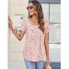 image:imageZeagoo Women Tunic Tops Dressy Casual Summer Short Sleeve Shirts Floral Loose Fit Pleated Boho Top SXXLJh589