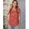 image:imageZeagoo Women Tunic Tops Dressy Casual Summer Short Sleeve Shirts Floral Loose Fit Pleated Boho Top SXXLJh590