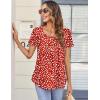 image:imageZeagoo Women Tunic Tops Dressy Casual Summer Short Sleeve Shirts Floral Loose Fit Pleated Boho Top SXXLJh590