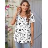 image:imageZeagoo Women Tunic Tops Dressy Casual Summer Short Sleeve Shirts Floral Loose Fit Pleated Boho Top SXXLSf291