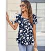 image:imageZeagoo Women Tunic Tops Dressy Casual Summer Short Sleeve Shirts Floral Loose Fit Pleated Boho Top SXXLSf297