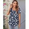 image:imageZeagoo Women Tunic Tops Dressy Casual Summer Short Sleeve Shirts Floral Loose Fit Pleated Boho Top SXXLSf297