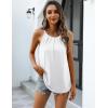 image:imageZeagoo Womens 2026 Halter Neck Tank Tops Casual Sleeveless Pleated Camisole Tops Summer Loose Fit Cami ShirtsAwhite