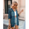 image:imageZeagoo Womens 2026 Summer Crochet Lightweight Cardigan Short Sleeve Boho Kimono Oversized Open Front Sweater Tops02 Lake Blue