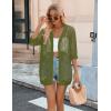 image:imageZeagoo Womens 2026 Summer Crochet Lightweight Cardigan Short Sleeve Boho Kimono Oversized Open Front Sweater TopsArmy Green