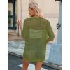 image:imageZeagoo Womens 2026 Summer Crochet Lightweight Cardigan Short Sleeve Boho Kimono Oversized Open Front Sweater TopsArmy Green