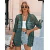 image:imageZeagoo Womens 2026 Summer Crochet Lightweight Cardigan Short Sleeve Boho Kimono Oversized Open Front Sweater TopsGreen