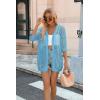 image:imageZeagoo Womens 2026 Summer Crochet Lightweight Cardigan Short Sleeve Boho Kimono Oversized Open Front Sweater TopsLake Blue