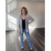 image:imageZeagoo Womens 2026 Summer Crochet Lightweight Cardigan Short Sleeve Boho Kimono Oversized Open Front Sweater TopsLight Grey