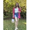 image:imageZeagoo Womens 2026 Summer Crochet Lightweight Cardigan Short Sleeve Boho Kimono Oversized Open Front Sweater TopsRose Red