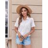 image:imageZeagoo Womens Button Down Shirt Bust Pocket Short Sleeve Blouses Business Casual Work Tops Summer OutfitsAwhite