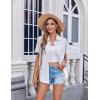 image:imageZeagoo Womens Button Down Shirt Bust Pocket Short Sleeve Blouses Business Casual Work Tops Summer OutfitsAwhite