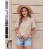 image:imageZeagoo Womens Button Down Shirt Bust Pocket Short Sleeve Blouses Business Casual Work Tops Summer OutfitsBeige