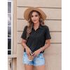 image:imageZeagoo Womens Button Down Shirt Bust Pocket Short Sleeve Blouses Business Casual Work Tops Summer OutfitsBlack