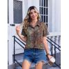 image:imageZeagoo Womens Button Down Shirt Bust Pocket Short Sleeve Blouses Business Casual Work Tops Summer OutfitsBoho Multicolor 721