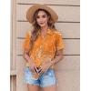 image:imageZeagoo Womens Button Down Shirt Bust Pocket Short Sleeve Blouses Business Casual Work Tops Summer OutfitsBoho Orange 294