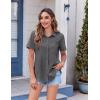 image:imageZeagoo Womens Button Down Shirt Bust Pocket Short Sleeve Blouses Business Casual Work Tops Summer OutfitsDark Grey