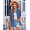 image:imageZeagoo Womens Button Down Shirt Bust Pocket Short Sleeve Blouses Business Casual Work Tops Summer OutfitsDenim Blue