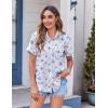 image:imageZeagoo Womens Button Down Shirt Bust Pocket Short Sleeve Blouses Business Casual Work Tops Summer OutfitsFloral Blue 361