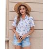 image:imageZeagoo Womens Button Down Shirt Bust Pocket Short Sleeve Blouses Business Casual Work Tops Summer OutfitsFloral Blue 361